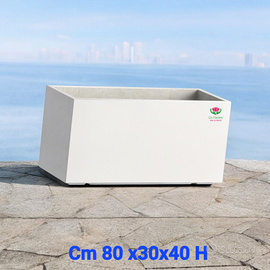 4 Pezzi Fioriere cemento Cm 80x30 ×40 H