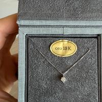 Collana oro bianco 18k con diamante