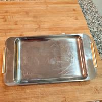 vassoio vintage in acciaio inox