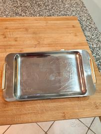 vassoio vintage in acciaio inox