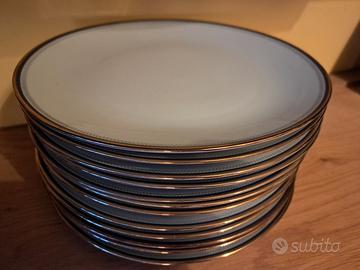 Piatti piani blu e filo oro Seltmann Weiden