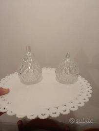 Portaoggetti vintage in vetro trasparente