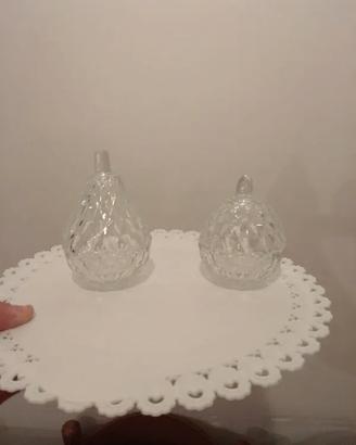 Portaoggetti vintage in vetro trasparente
