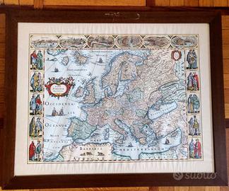Stampa Antica Cartina Europa Mappa Blaeu