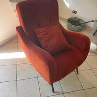 Poltrona in tessuto anni 60