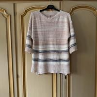 Maglia Laura Torelli a righe beige/grigio taglia L
