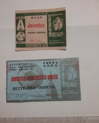 Biglietti partita Juventus-Milan e Manchester Un