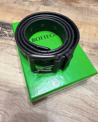 Cintura Bottega Veneta intrecciato nera originale