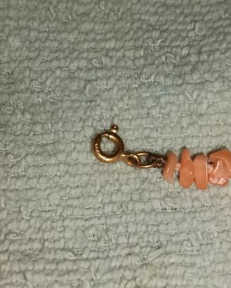 Collana vintage in corallo rosa a spezzati