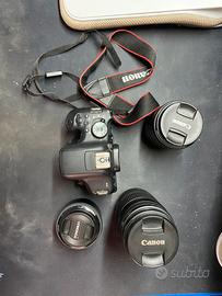 Canon 750 D con 3 obbiettivi