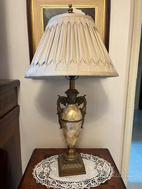 2 Lampade in Ottone, Madre perla, e seta