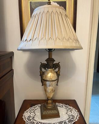 2 Lampade in Ottone, Madre perla, e seta