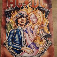 poster AC DC decorazione vintage formato A3 