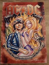 poster AC DC decorazione vintage formato A3 