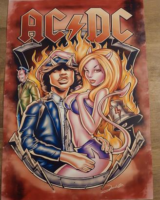 poster AC DC decorazione vintage formato A3 