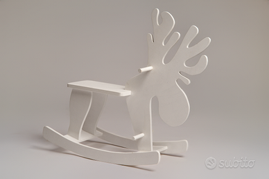 Renna a dondolo in legno
