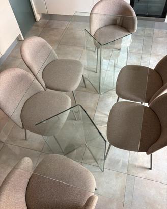 Tavolo in vetro con gambe in vetro 180x90