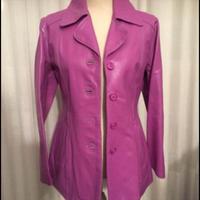 Giacca in pelle viola, tg.M