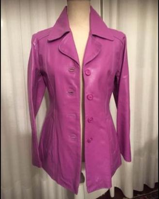 Giacca in pelle viola, tg.M