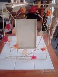 porta foto con alberello di ferro e vetro