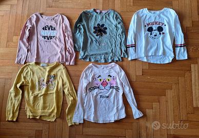 5 t-shirt bambini manica lunga