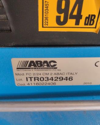 compressore d'aria marca ABAC da 24 litri,