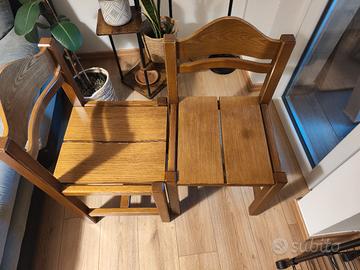 4 sedie in legno finitura noce