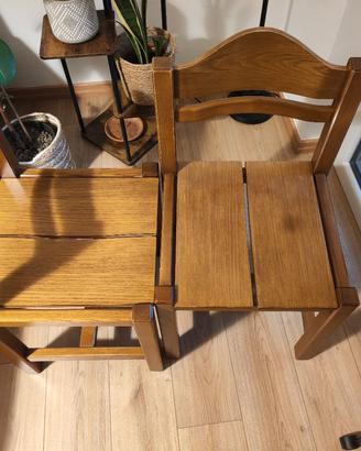 4 sedie in legno finitura noce