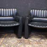 Coppia poltrone da scrivania in pelle nera