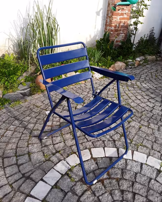 sedia in ferro pieghevole vintage