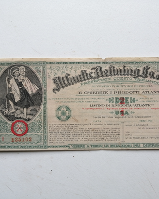 Atlantic Oil, Italia 1930, Tagliando
