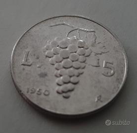 Moneta da lire 5 del 1950