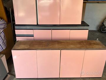 Cucina completa stile Vintage / Retrò Rosa e Grigi