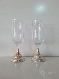 bucchieri vuntage in cristallo base metallo