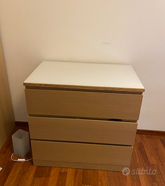 Cassettiera 3 cassetti color legno chiaro – pratic