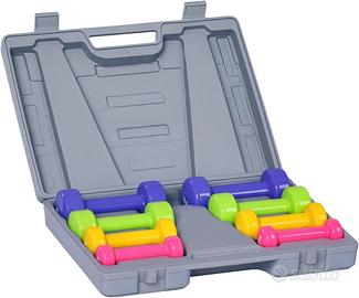 HOMCOM Set Manubri Palestra con Valigetta