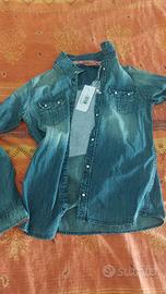 camicia jeans blu guess tg 12