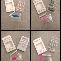 Lotto 4 set unghie finte - vari design
