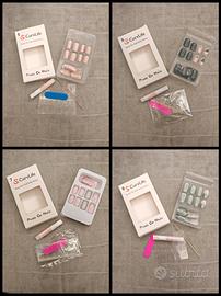 Lotto 4 set unghie finte - vari design