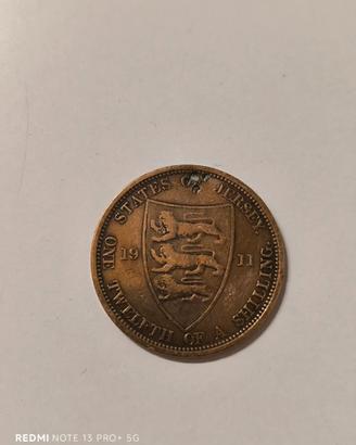 Moneta/medaglia  da mezzo scellino Jersey 1911