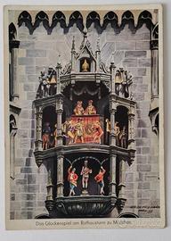 Cartolina anni '50 Glockenspiel Monaco di Baviera