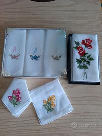Fazzoletti ricamati a mano vintage