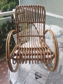 Sedia a dondolo bambole vimini
