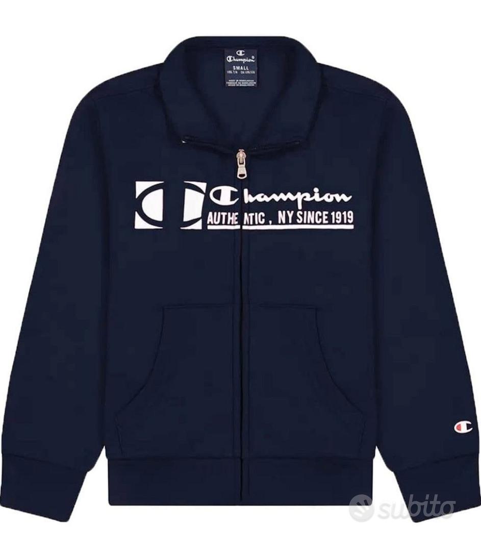 Felpa champion bianca e blu hot sale