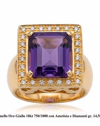 Anello oro giallo 18kt 750/1000