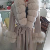 cappotto lungo pelliccia vera che si stacca