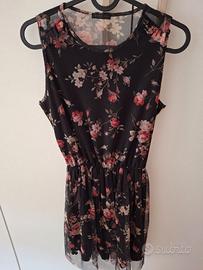 Vestito nuna lie nero con fiori