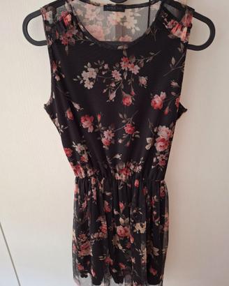 Vestito nuna lie nero con fiori
