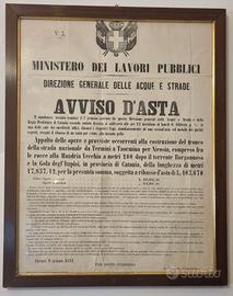 Antico Avviso/Bando Pubblico Comune Firenze 1871