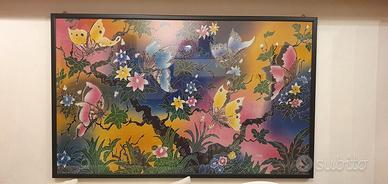 Quadro di batik con farfalle